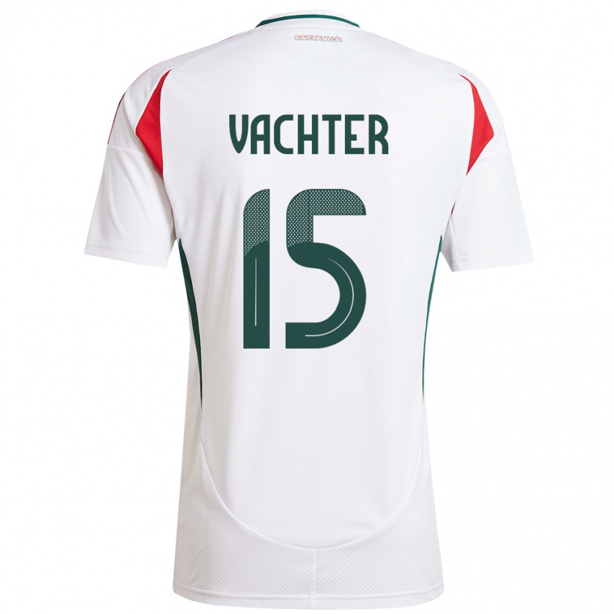 キッズフットボールハンガリーFanni Vachter#15白アウェイシャツ24-26ジャージーユニフォーム