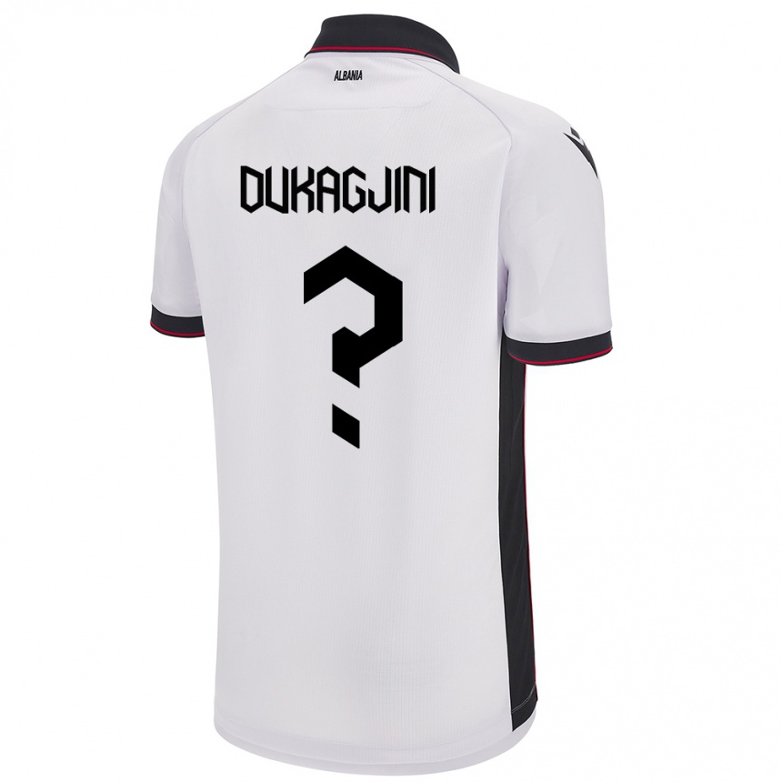 キッズフットボールアルバニアRinor Dukagjini#0白アウェイシャツ24-26ジャージーユニフォーム