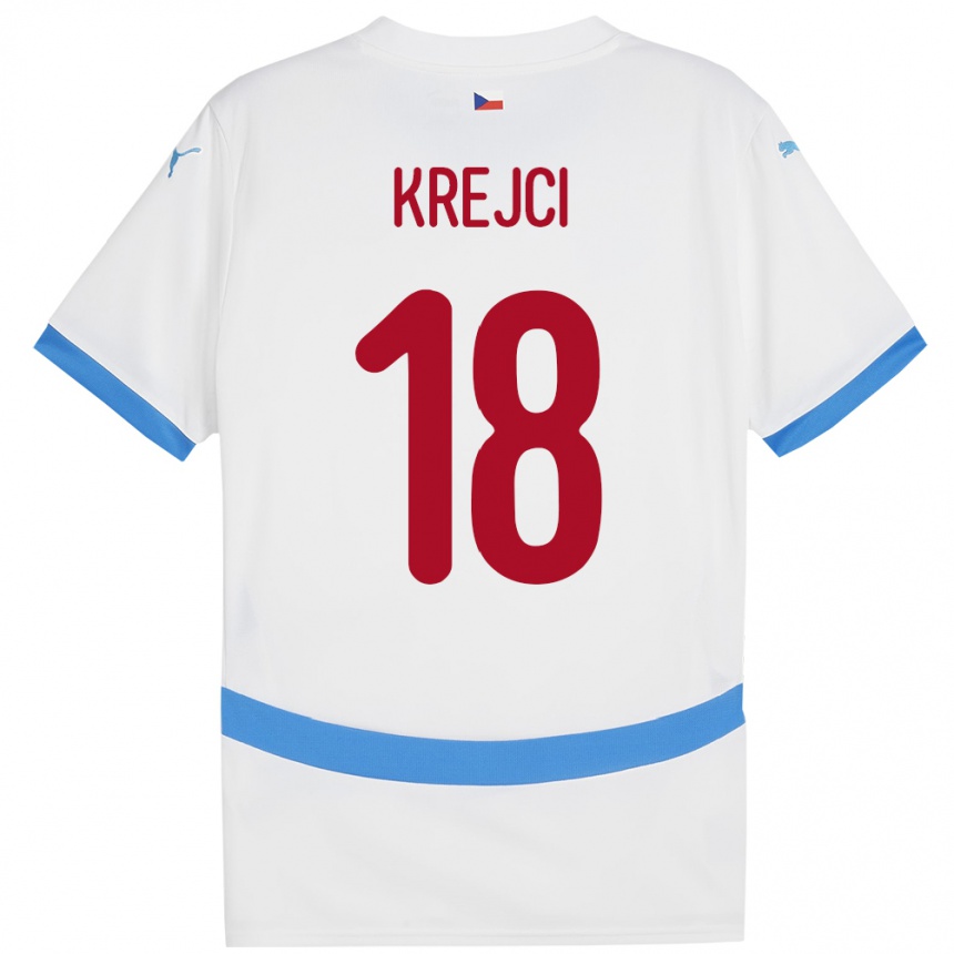 キッズフットボールチェコLadislav Krejci#18白アウェイシャツ24-26ジャージーユニフォーム