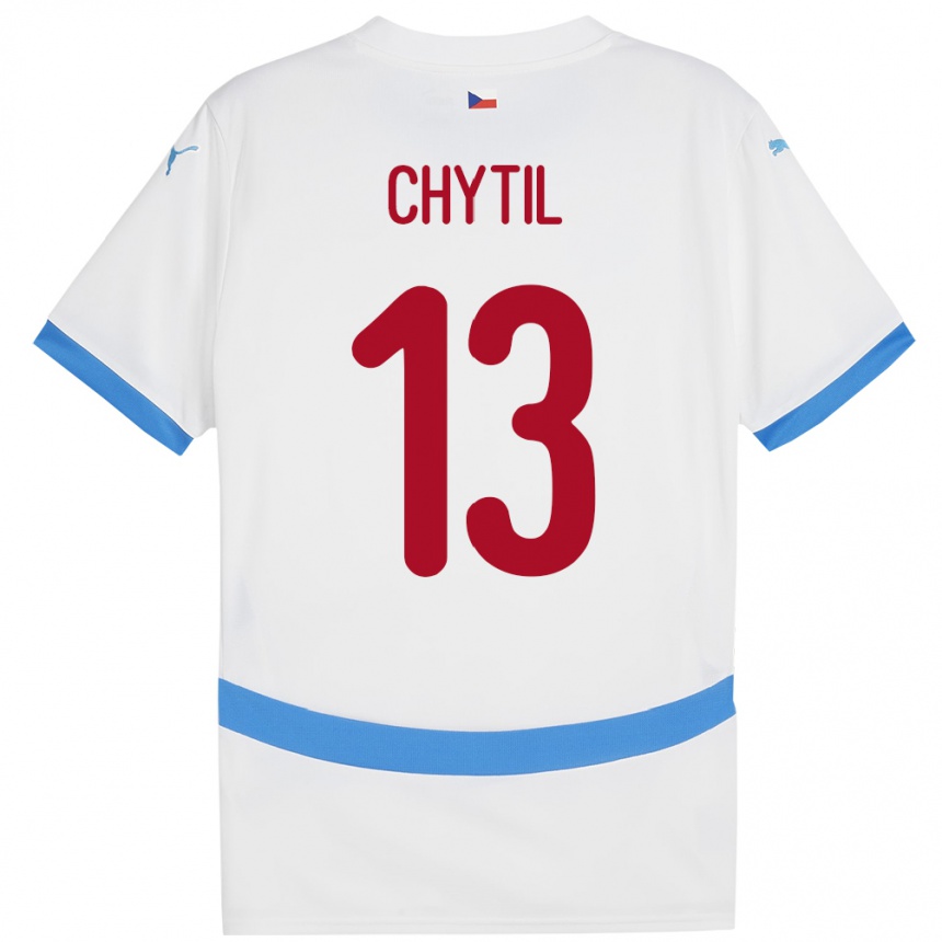 キッズフットボールチェコMojmir Chytil#13白アウェイシャツ24-26ジャージーユニフォーム