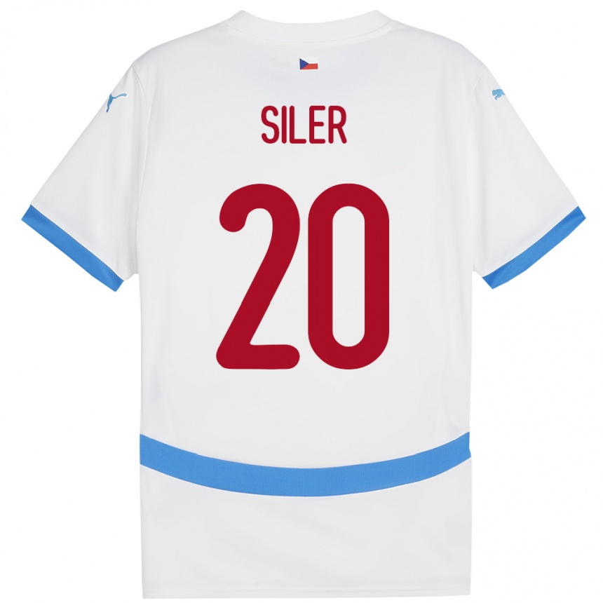 キッズフットボールチェコRadek Siler#20白アウェイシャツ24-26ジャージーユニフォーム