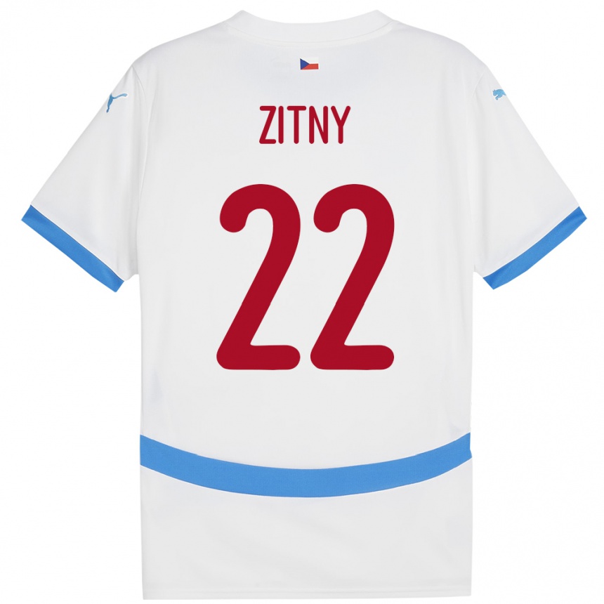 キッズフットボールチェコMatej Zitny#22白アウェイシャツ24-26ジャージーユニフォーム