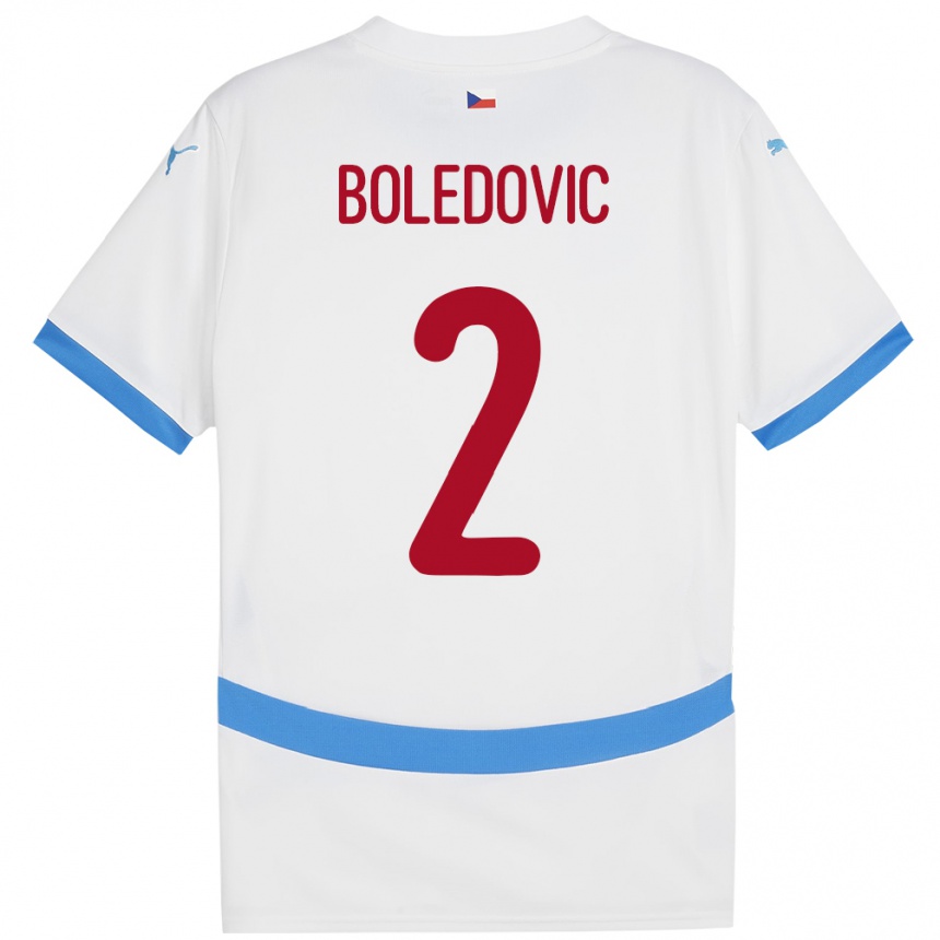 キッズフットボールチェコTobias Boledovic#2白アウェイシャツ24-26ジャージーユニフォーム