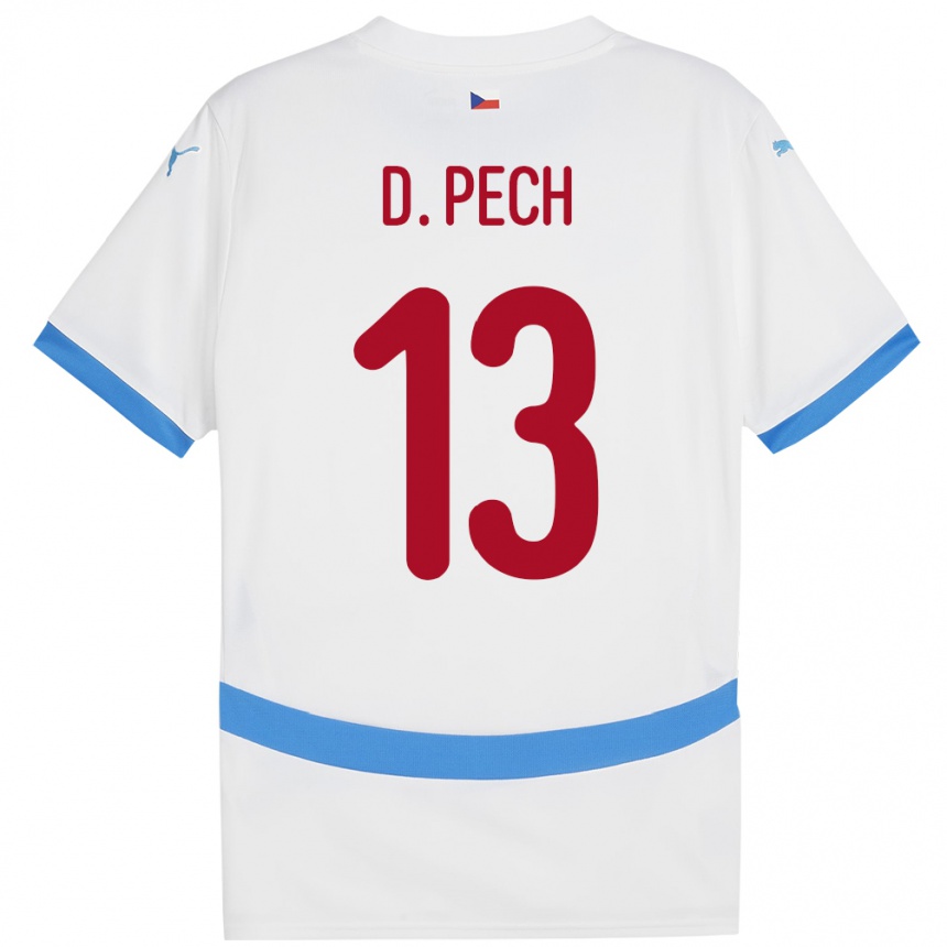 キッズフットボールチェコDominik Pech#13白アウェイシャツ24-26ジャージーユニフォーム