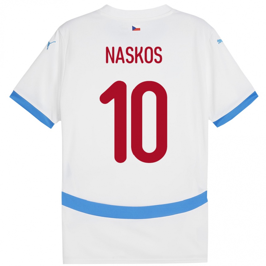 キッズフットボールチェコMarek Naskos#10白アウェイシャツ24-26ジャージーユニフォーム