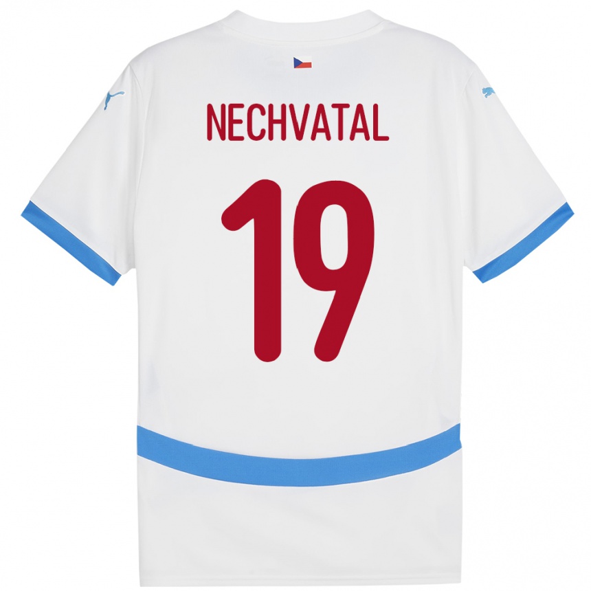 キッズフットボールチェコMatyas Nechvatal#19白アウェイシャツ24-26ジャージーユニフォーム