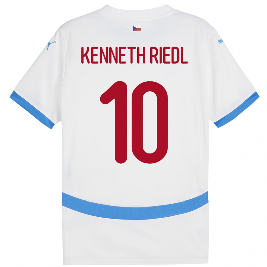 キッズフットボールチェコVictor Kenneth Riedl#10白アウェイシャツ24-26ジャージーユニフォーム