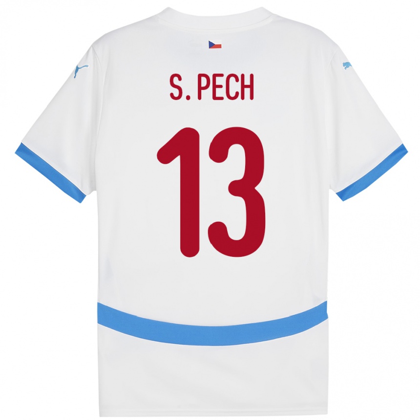 キッズフットボールチェコSebastian Pech#13白アウェイシャツ24-26ジャージーユニフォーム