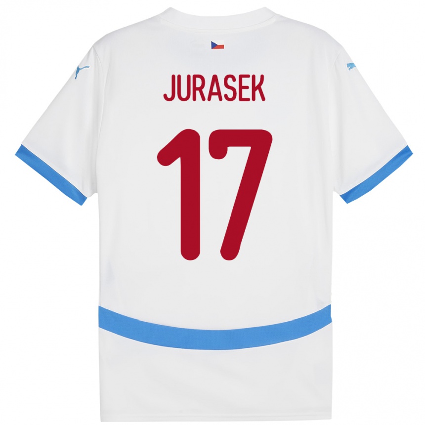 キッズフットボールチェコPatrik Jurasek#17白アウェイシャツ24-26ジャージーユニフォーム