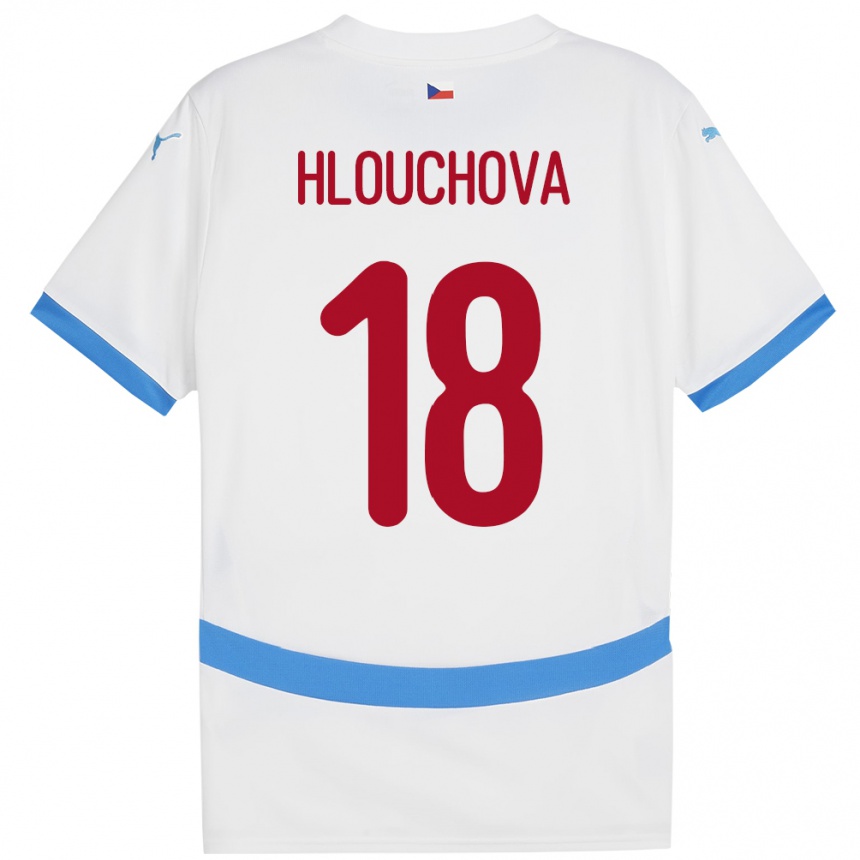 キッズフットボールチェコRadka Hlouchová#18白アウェイシャツ24-26ジャージーユニフォーム