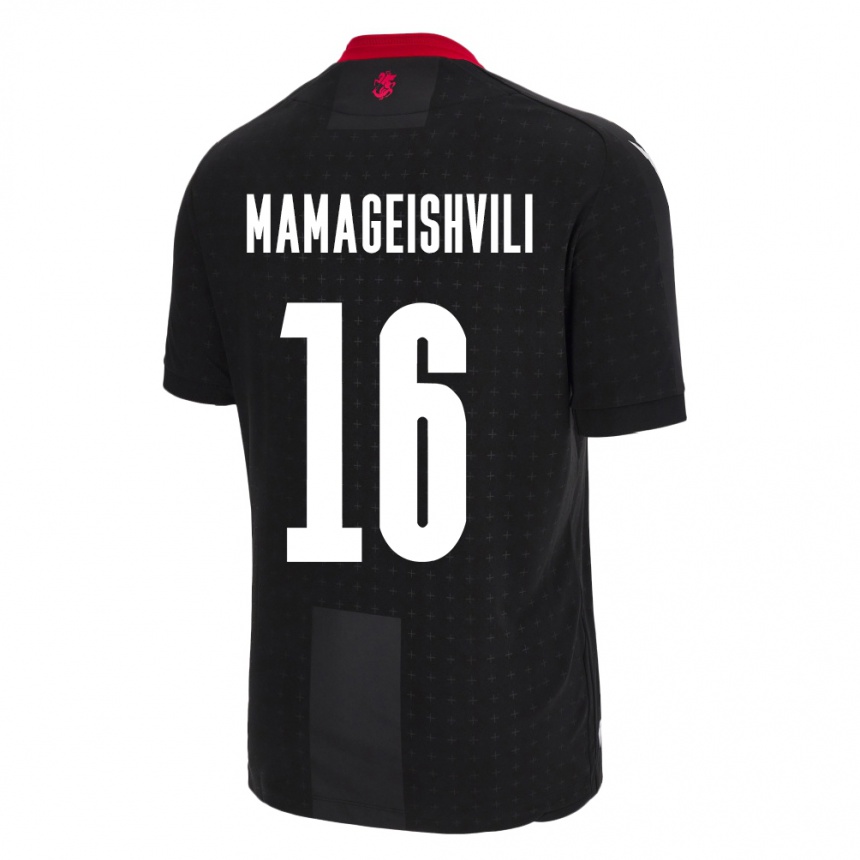 キッズフットボールジョージアGizo Mamageishvili#16黒アウェイシャツ24-26ジャージーユニフォーム