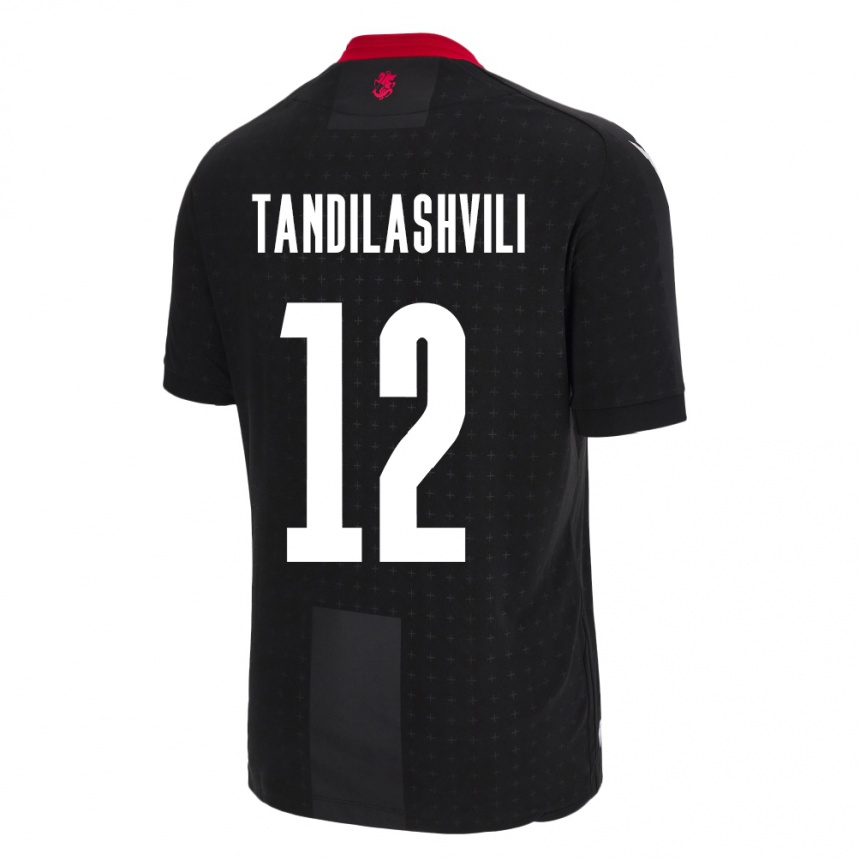 キッズフットボールジョージアLevan Tandilashvili#12黒アウェイシャツ24-26ジャージーユニフォーム