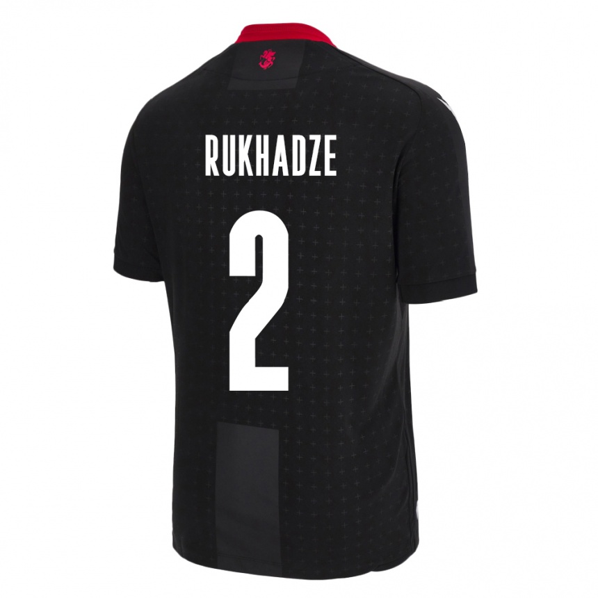 キッズフットボールジョージアZurab Rukhadze#2黒アウェイシャツ24-26ジャージーユニフォーム