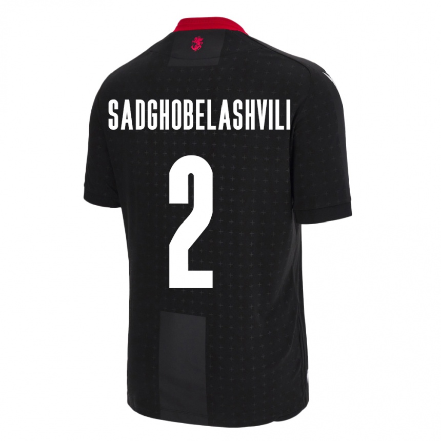 キッズフットボールジョージアGela Sadghobelashvili#2黒アウェイシャツ24-26ジャージーユニフォーム