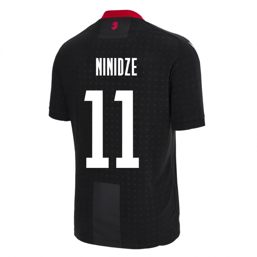 キッズフットボールジョージアNikoloz Ninidze#11黒アウェイシャツ24-26ジャージーユニフォーム