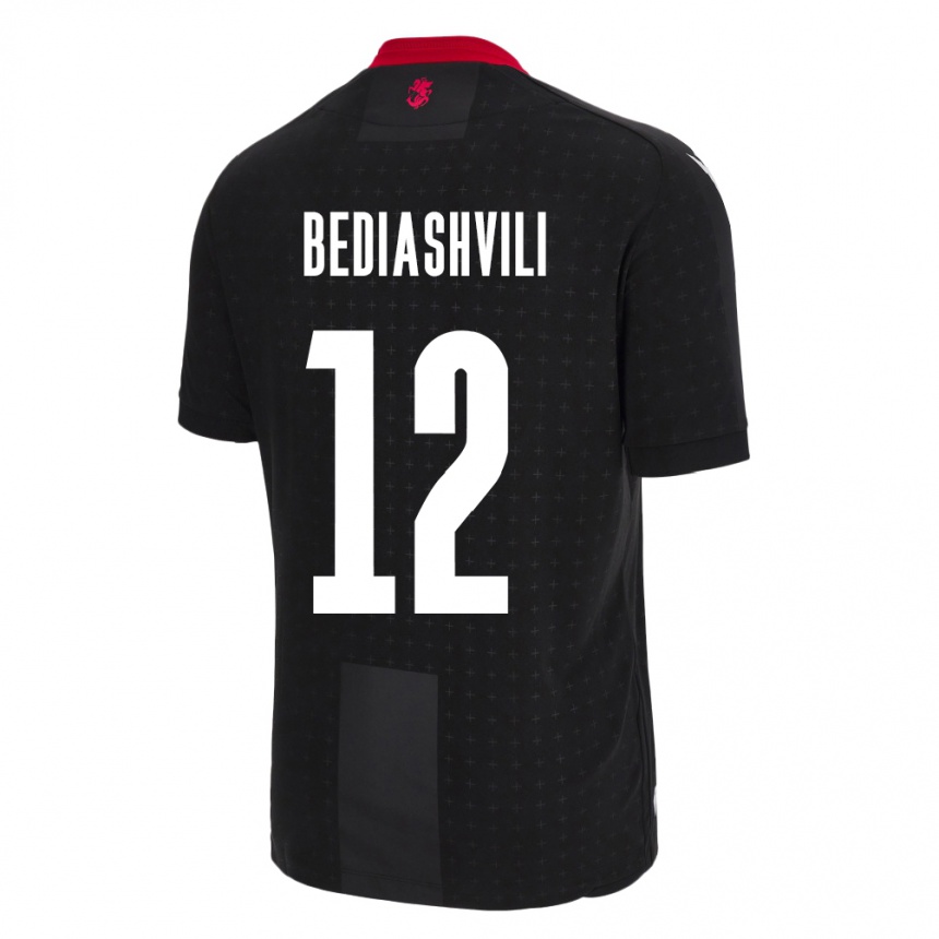 キッズフットボールジョージアGiorgi Bediashvili#12黒アウェイシャツ24-26ジャージーユニフォーム