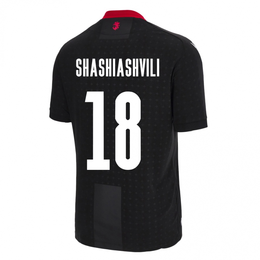 キッズフットボールジョージアLuka Shashiashvili#18黒アウェイシャツ24-26ジャージーユニフォーム