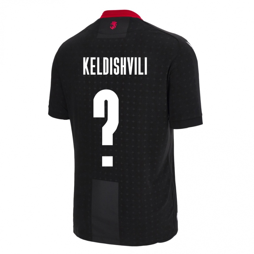 キッズフットボールジョージアDavit Keldishvili#0黒アウェイシャツ24-26ジャージーユニフォーム