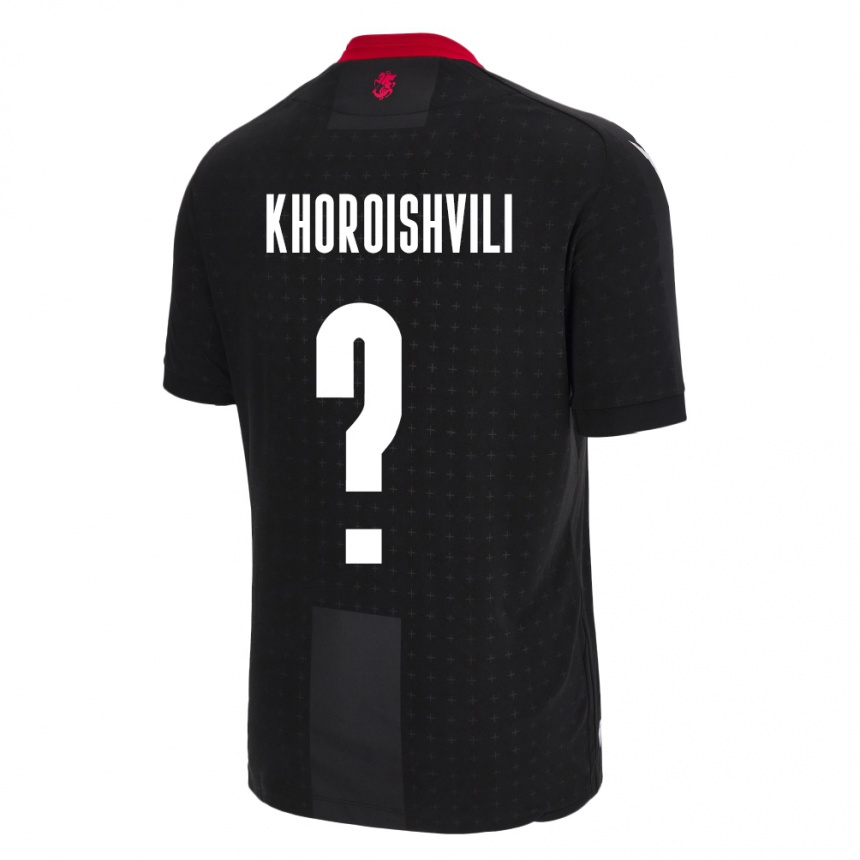 キッズフットボールジョージアAndronika Khoroishvili#0黒アウェイシャツ24-26ジャージーユニフォーム