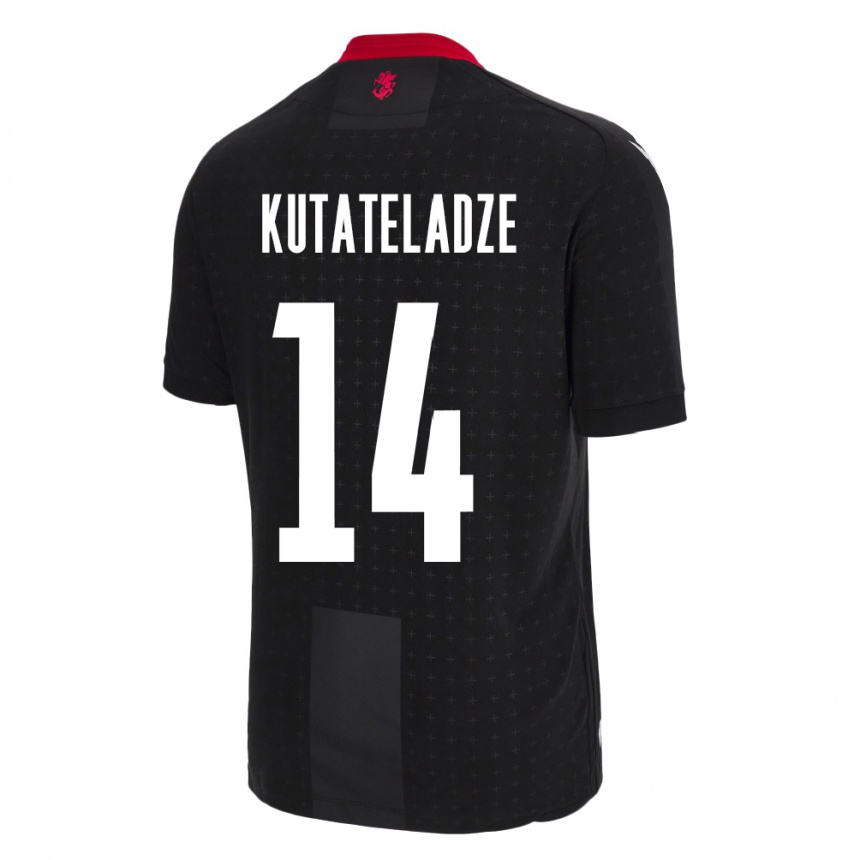 キッズフットボールジョージアAlexandre Kutateladze#14黒アウェイシャツ24-26ジャージーユニフォーム