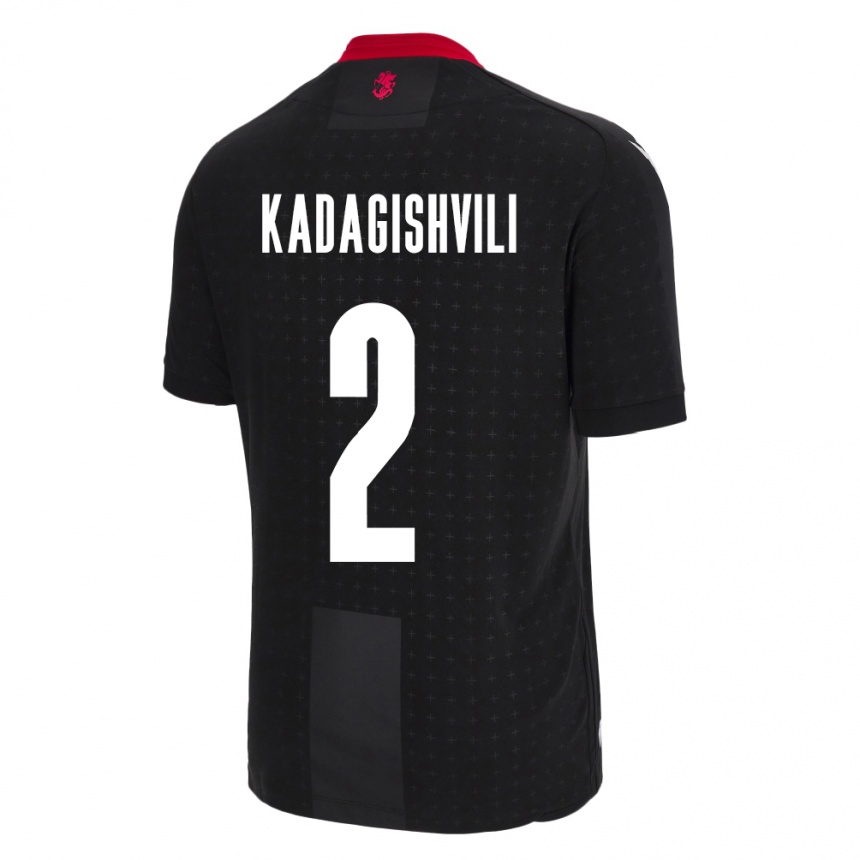 キッズフットボールジョージアGvantsa Kadagishvili#2黒アウェイシャツ24-26ジャージーユニフォーム