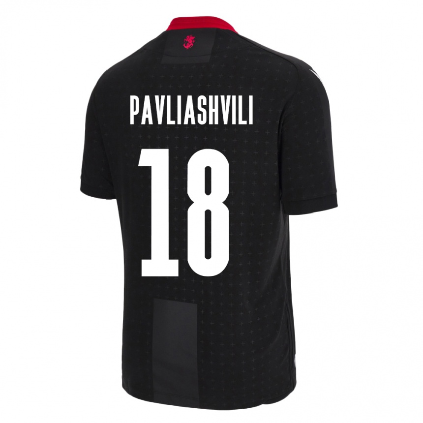 キッズフットボールジョージアAna Pavliashvili#18黒アウェイシャツ24-26ジャージーユニフォーム