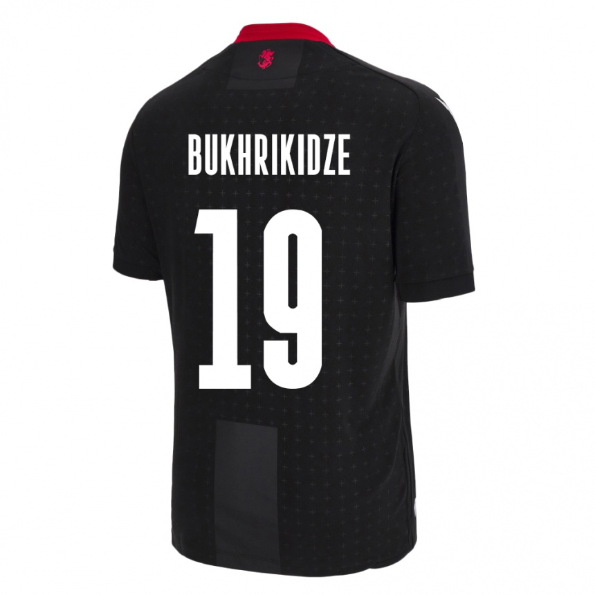 キッズフットボールジョージアNino Bukhrikidze#19黒アウェイシャツ24-26ジャージーユニフォーム