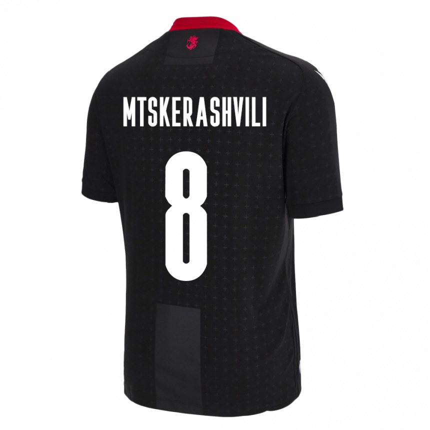 キッズフットボールジョージアLizi Mtskerashvili#8黒アウェイシャツ24-26ジャージーユニフォーム