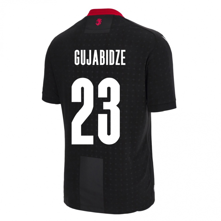 キッズフットボールジョージアNino Gujabidze#23黒アウェイシャツ24-26ジャージーユニフォーム