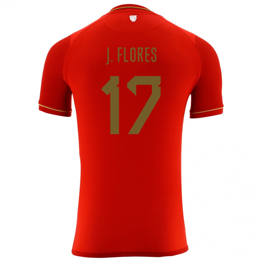 キッズフットボールボリビアJosé Flores#17赤アウェイシャツ24-26ジャージーユニフォーム