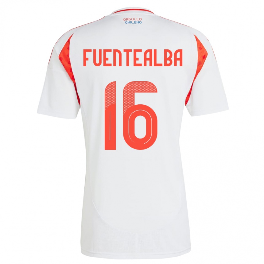 キッズフットボールチリJeison Fuentealba#16白アウェイシャツ24-26ジャージーユニフォーム