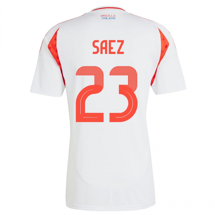 キッズフットボールチリIgnacio Sáez#23白アウェイシャツ24-26ジャージーユニフォーム