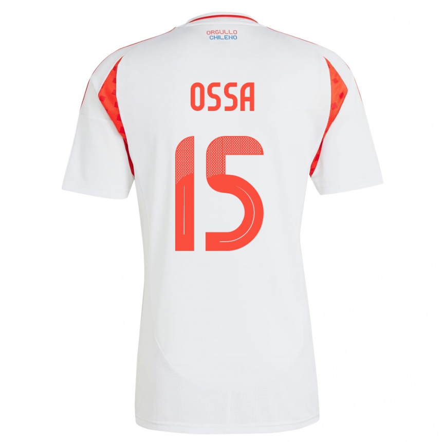 キッズフットボールチリDiego Ossa#15白アウェイシャツ24-26ジャージーユニフォーム