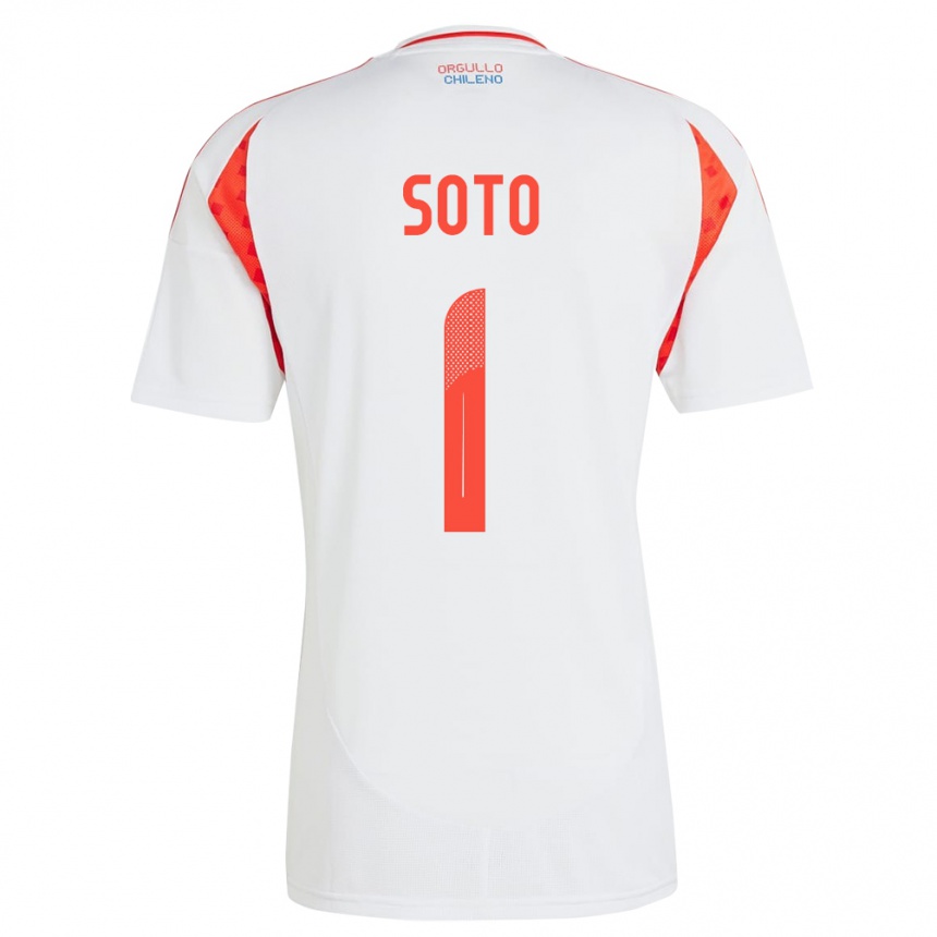 キッズフットボールチリFernando Soto#1白アウェイシャツ24-26ジャージーユニフォーム