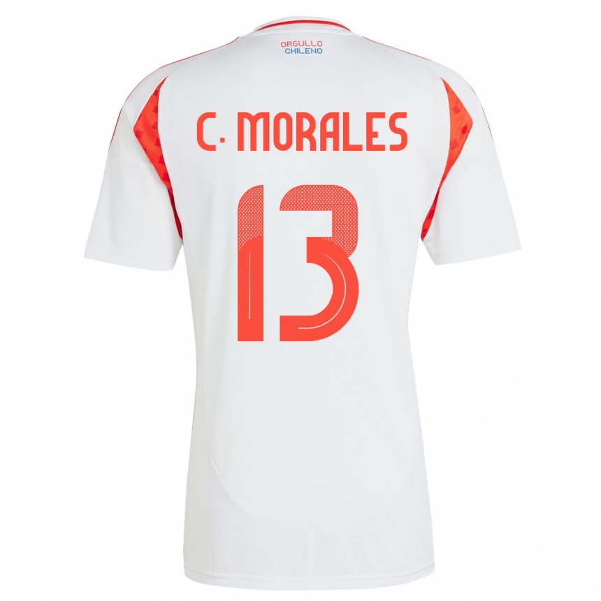 キッズフットボールチリCristián Morales#13白アウェイシャツ24-26ジャージーユニフォーム