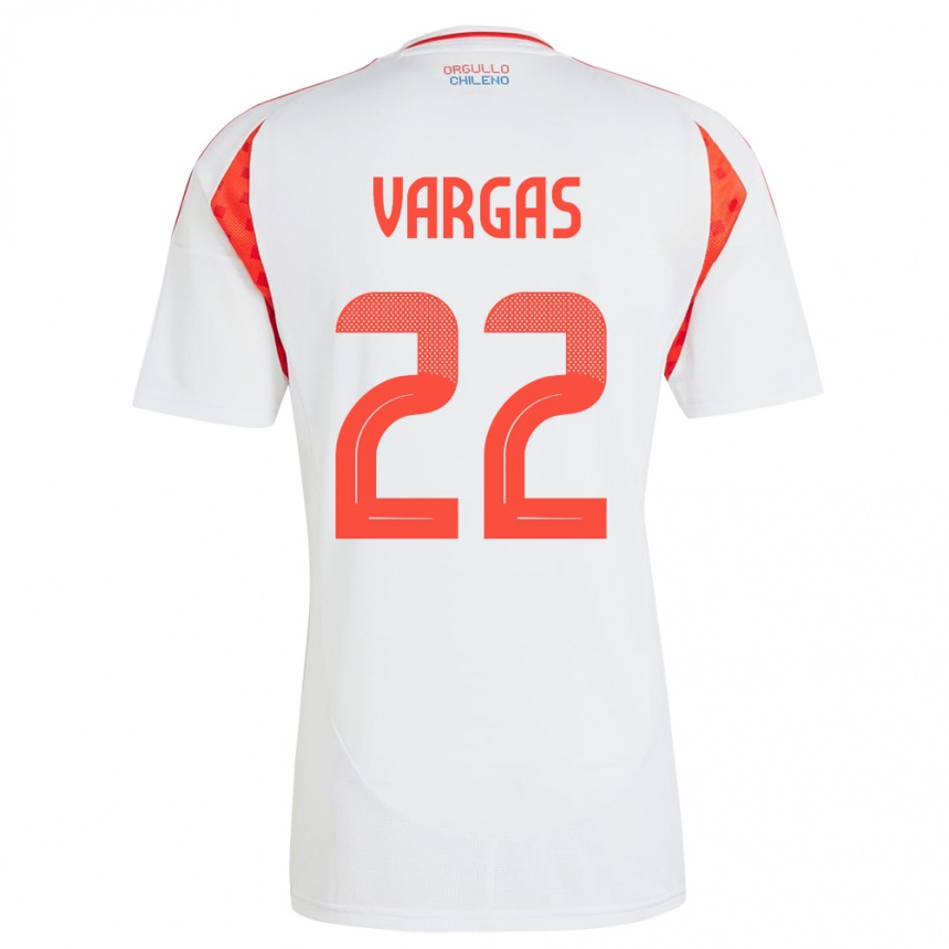 キッズフットボールチリDiego Vargas#22白アウェイシャツ24-26ジャージーユニフォーム