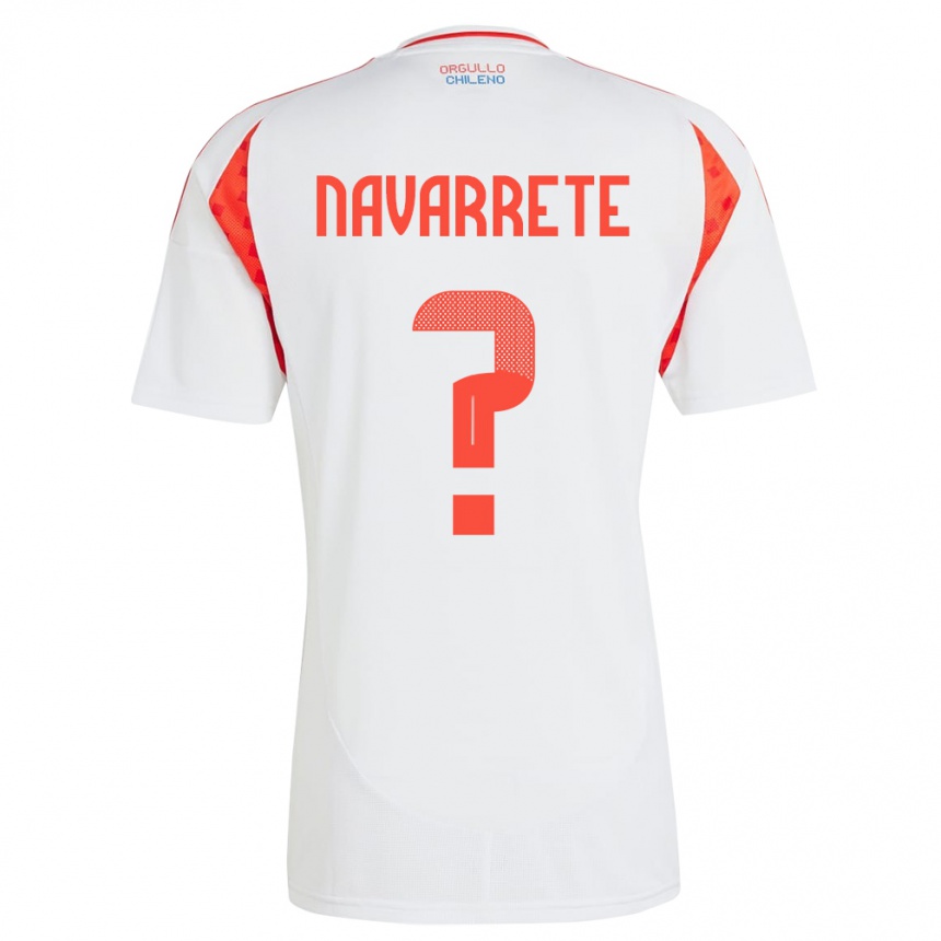 キッズフットボールチリSebastián Navarrete#0白アウェイシャツ24-26ジャージーユニフォーム