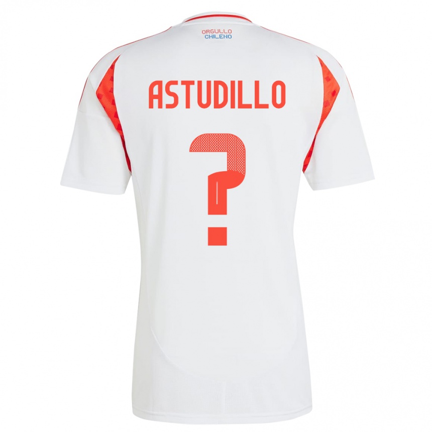 キッズフットボールチリJerall Astudillo#0白アウェイシャツ24-26ジャージーユニフォーム