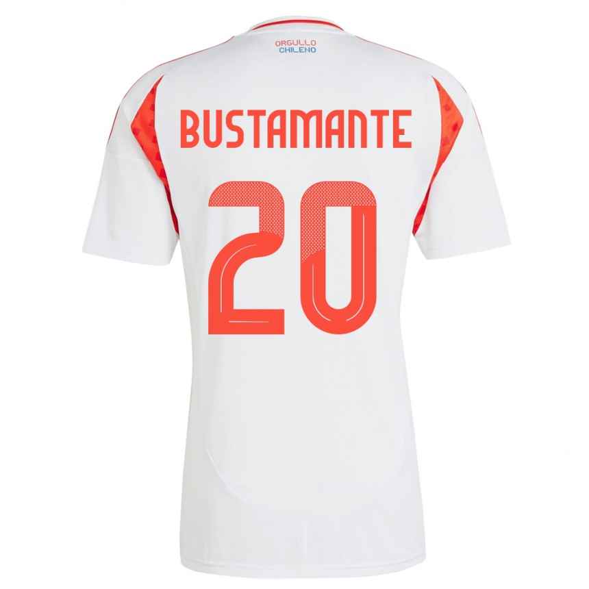 キッズフットボールチリPaloma Bustamante#20白アウェイシャツ24-26ジャージーユニフォーム