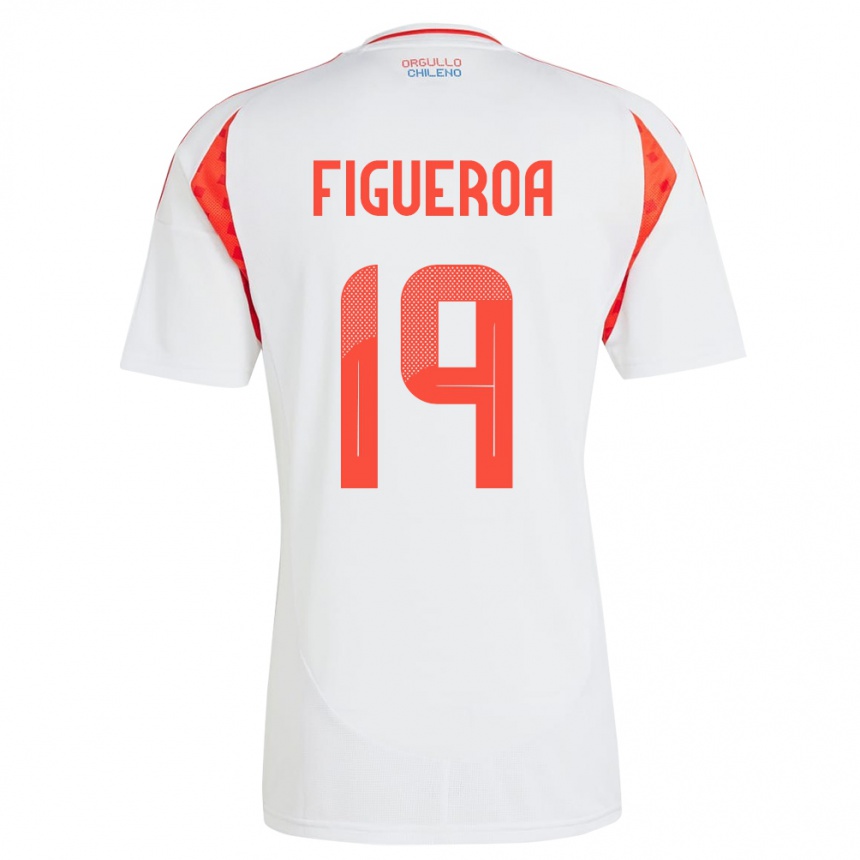 キッズフットボールチリCatalina Figueroa#19白アウェイシャツ24-26ジャージーユニフォーム