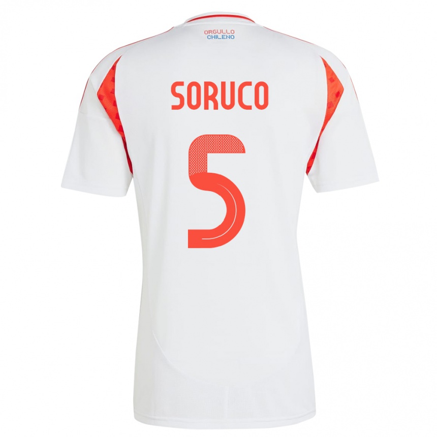 キッズフットボールチリÁmbar Soruco#5白アウェイシャツ24-26ジャージーユニフォーム