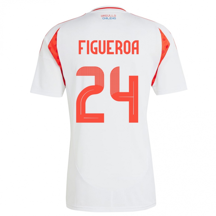 キッズフットボールチリÁmbar Figueroa#24白アウェイシャツ24-26ジャージーユニフォーム