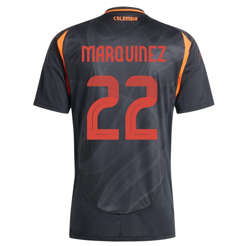 キッズフットボールコロンビアLuis Marquinez#22黒アウェイシャツ24-26ジャージーユニフォーム