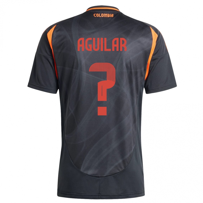 キッズフットボールコロンビアAlejandro Aguilar#0黒アウェイシャツ24-26ジャージーユニフォーム