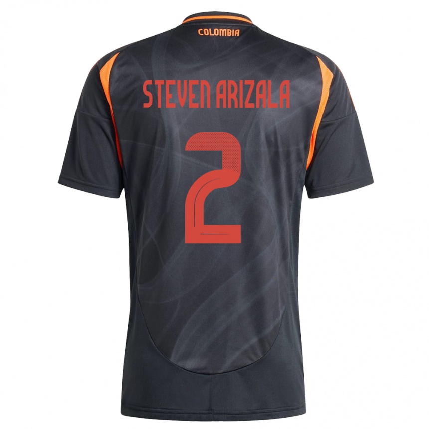 キッズフットボールコロンビアElver Steven Arizala#2黒アウェイシャツ24-26ジャージーユニフォーム