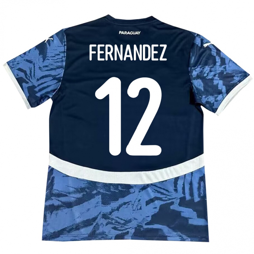 キッズフットボールパラグアイロベルト・フェルナンデス#12青アウェイシャツ24-26ジャージーユニフォーム