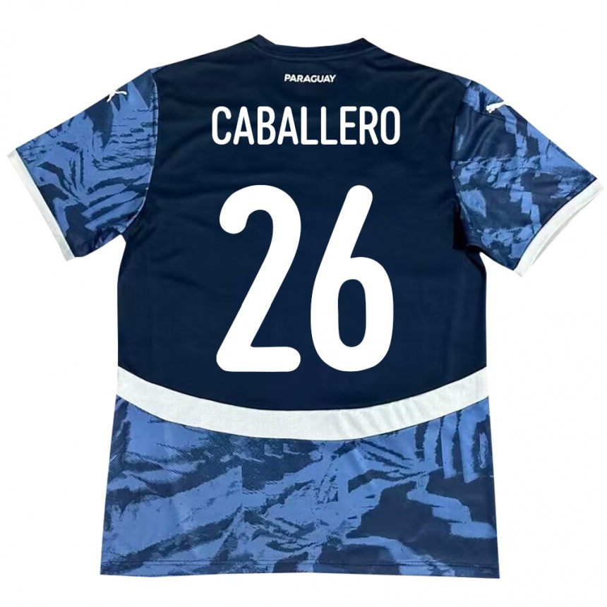 キッズフットボールパラグアイHernesto Caballero#26青アウェイシャツ24-26ジャージーユニフォーム