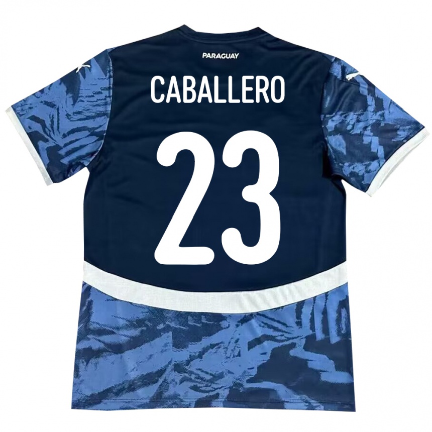 キッズフットボールパラグアイTiago Caballero#23青アウェイシャツ24-26ジャージーユニフォーム