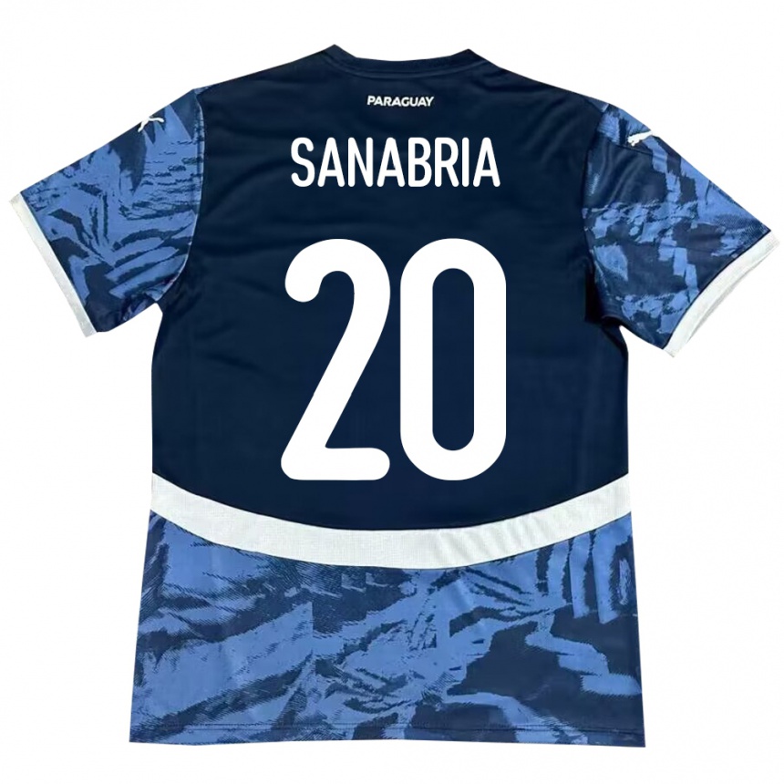 キッズフットボールパラグアイTobías Sanabria#20青アウェイシャツ24-26ジャージーユニフォーム