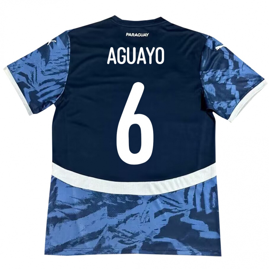 キッズフットボールパラグアイÁngel Aguayo#6青アウェイシャツ24-26ジャージーユニフォーム